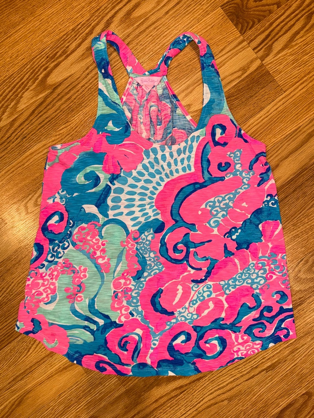 Lilly Pulitzer Cordelia racerback tank top in I'm So‎ Jelly print sz XS